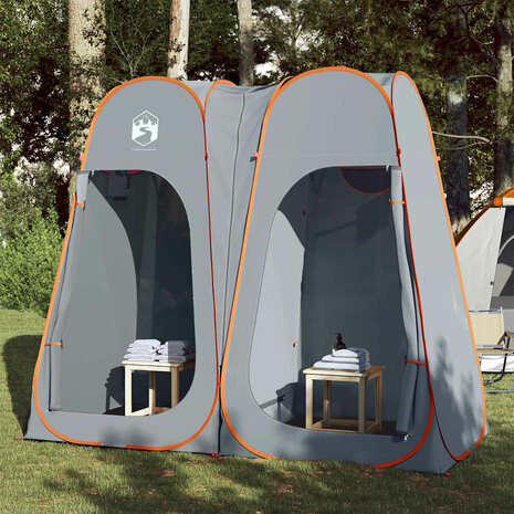 Privacytent pop-up waterdich grijs en oranje 1