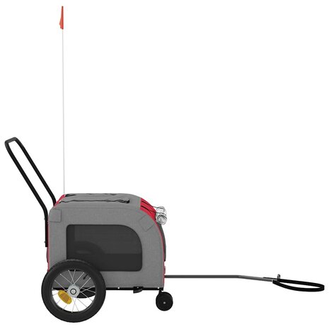 Fietskar voor huisdieren Rood en grijs 124.5 x 63.5 x 53 cm 4