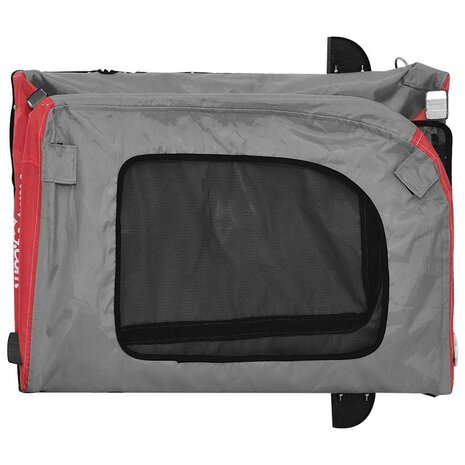 Fietskar voor huisdieren Rood en grijs 124.5 x 63.5 x 53 cm 7