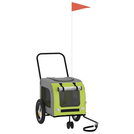 Fietskar voor huisdieren Groen en rood 124.5 x 63.5 x 53 cm 2
