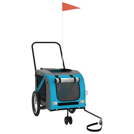 Fietskar voor huisdieren, blauw en grijs Oxford-stof en ijzer 3