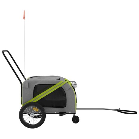 Fietskar voor huisdieren, groen en grijs Oxford-stof en ijzer 6