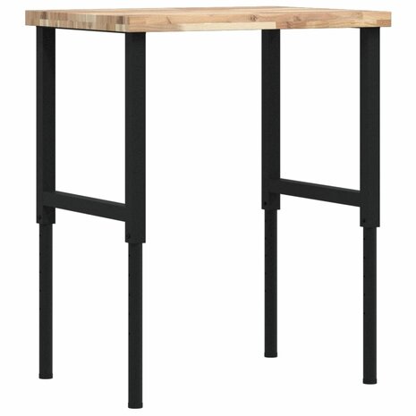 Werkbank rechthoekig 80x60x(73-99,5) cm massief acaciahout 2