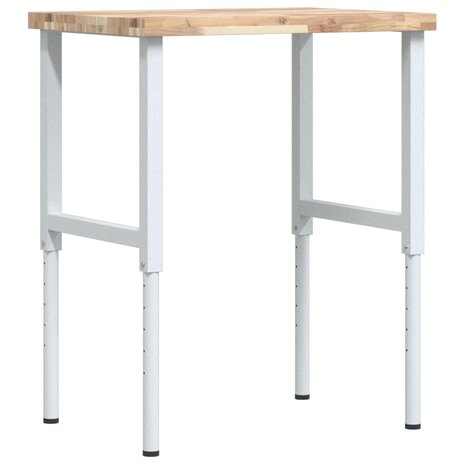 Werkbank rechthoekig 80x60x(73-99,5) cm massief acaciahout 2