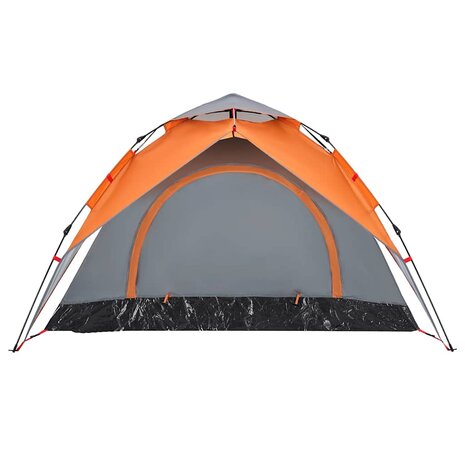 Koepeltent 3-persoons snelontgrendeling grijs en oranje 8