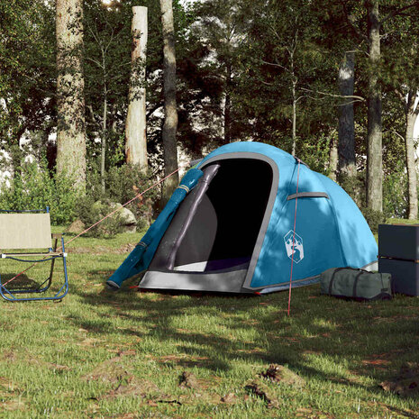 Tunneltent 2-persoons waterdicht blauw 3