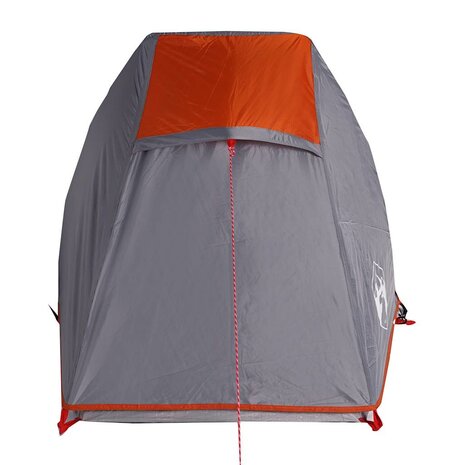 Tunneltent 1-persoons waterdicht grijs en oranje 8