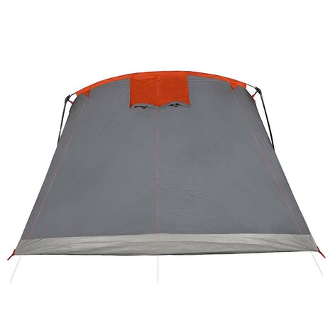 Tunneltent 8-persoons waterdicht grijs en oranje 9
