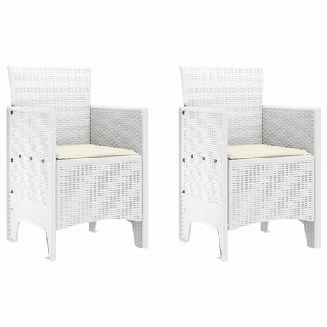 Tuinstoel 2 pcs Wit 53 x 49 x 85 cm PP 2