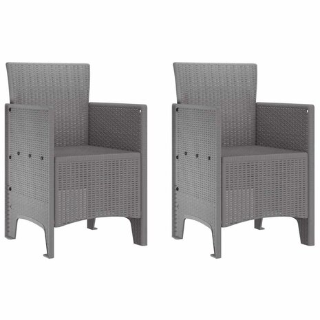 Tuinstoel 2 pcs Lichtgrijs 53 x 49 x 85 cm PP 2