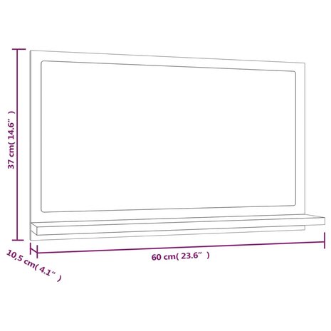 Badkamerspiegel 60x10,5x37 cm bewerkt hout gerookt eikenkleurig 8