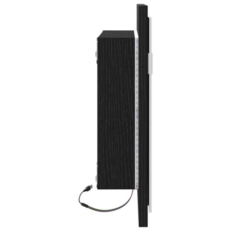 Badkamerspiegel met LED-verlichting 60x8,5x37 cm zwart eiken 7