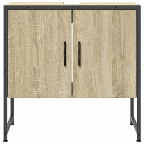 Wastafelkast 60x33x60 cm bewerkt hout sonoma eikenkleurig 5