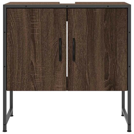 Wastafelkast 60x33x60 cm bewerkt hout bruin eikenkleurig 5