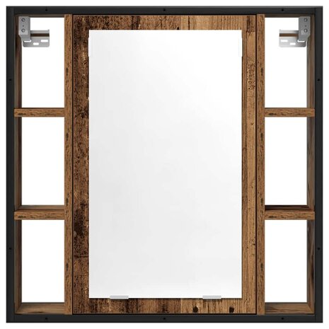 Badkamerspiegelkast 60x16x60 cm spaanplaat oud hout 4