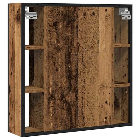 Badkamerspiegelkast 60x16x60 cm spaanplaat oud hout 6