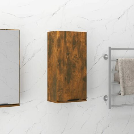 Badkamerkast wandgemonteerd 32x20x67 cm gerookt eikenkleurig 1
