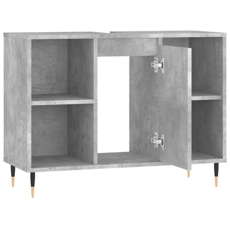 Badkamerkast 80x33x60 cm bewerkt hout betongrijs 5