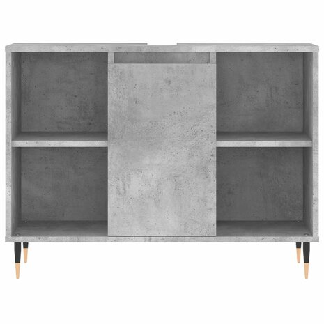 Badkamerkast 80x33x60 cm bewerkt hout betongrijs 6