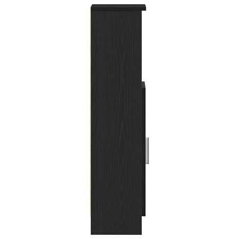 Badkamerkast met rolhouder 20,5x22x90 cm zwart 6
