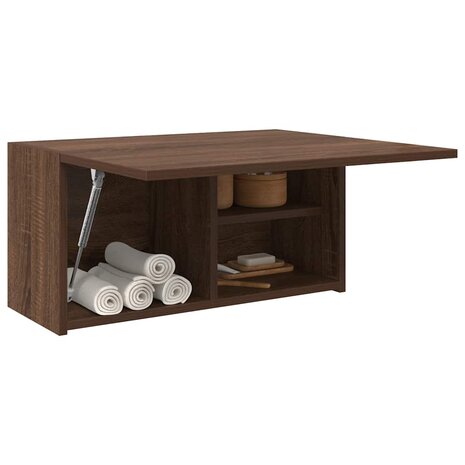 Badkamerwandkast 60x25x30 cm bewerkt hout bruin eikenkleur 4