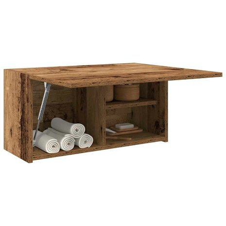 Badkamerwandkast 60x25x30 cm bewerkt hout oud houtkleurig 4