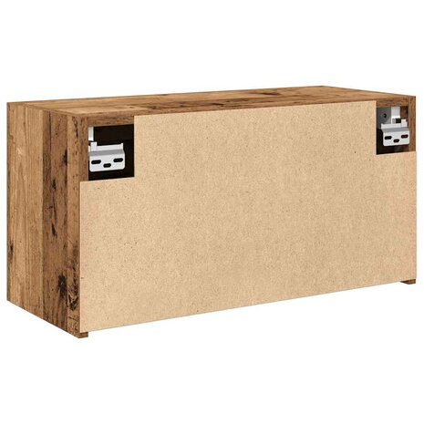 Badkamerwandkast 60x25x30 cm bewerkt hout oud houtkleurig 8