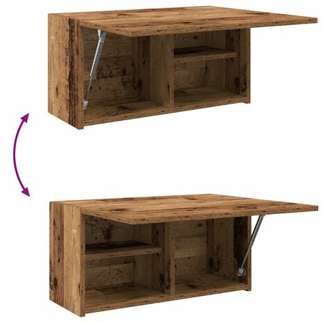 Badkamerwandkast 60x25x30 cm bewerkt hout oud houtkleurig 9