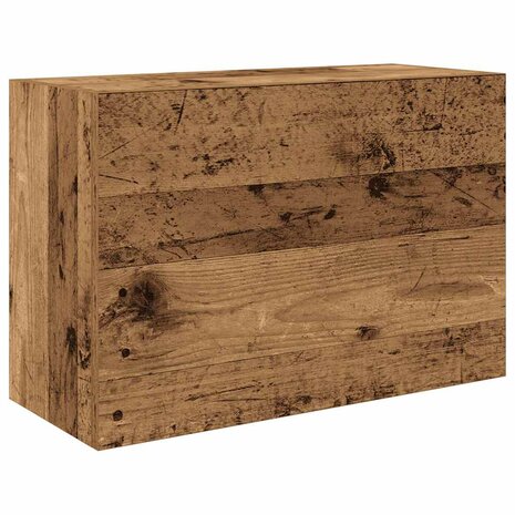 Badkamerwandkast 60x25x40 cm bewerkt hout oud houtkleurig 2