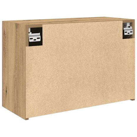 Badkamerwandkast 60x25x40 cm bewerkt hout artisanaal eikenkleur 8