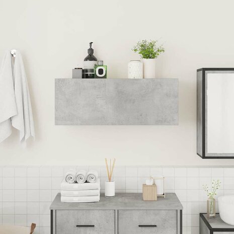 Badkamerwandkast 80x25x30 cm bewerkt hout betongrijs 3