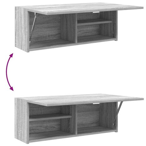 Badkamerwandkast 80x25x30 cm bewerkt hout grijs sonoma eiken 9