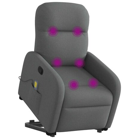Sta-op-massagestoel verstelbaar stof donkergrijs 3