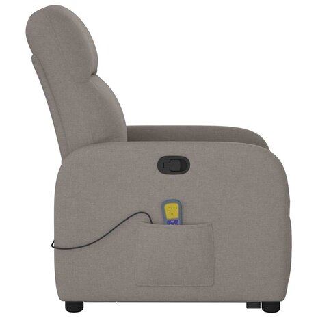 Sta-op-massagestoel verstelbaar stof taupe 6
