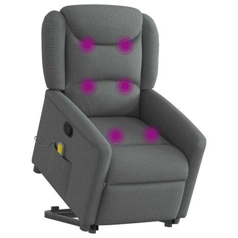 Sta-op-massagestoel verstelbaar stof donkergrijs 3