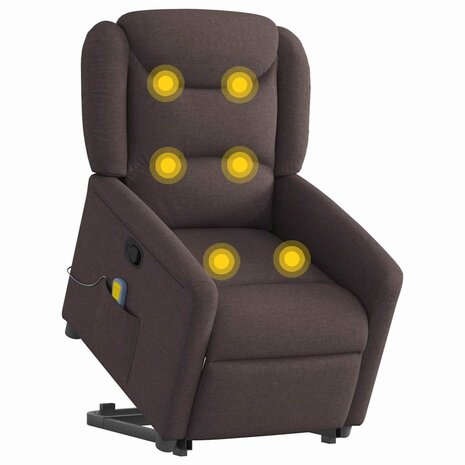 Sta-op-massagestoel verstelbaar stof donkerbruin 3
