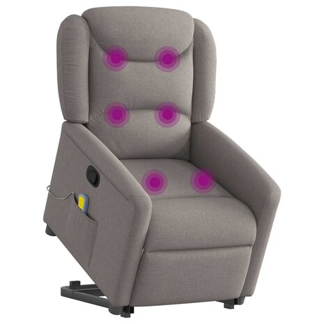 Sta-op-massagestoel verstelbaar stof taupe 3
