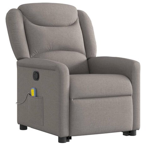 Sta-op-massagestoel verstelbaar stof taupe 4