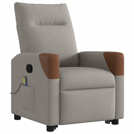 Sta-op-massagestoel verstelbaar stof taupe 4