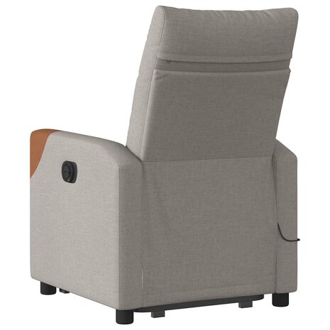 Sta-op-massagestoel verstelbaar stof taupe 7