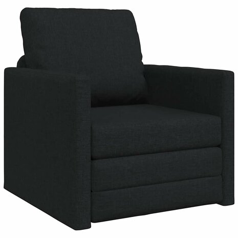 Vloerslaapbank met kussen Zwart 74 x 77 x 81 cm Stof 2