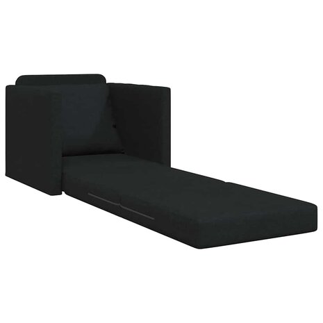 Vloerslaapbank met kussen Zwart 74 x 77 x 81 cm Stof 4