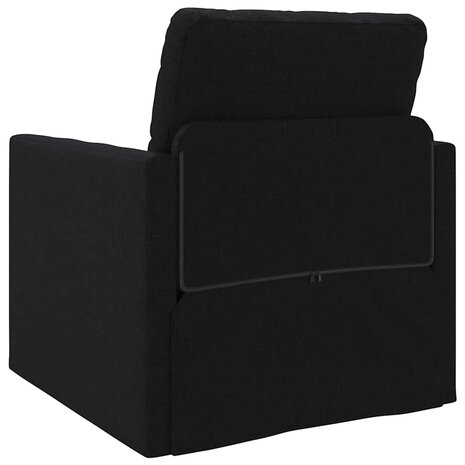 Vloerslaapbank met kussen Zwart 74 x 77 x 81 cm Stof 7