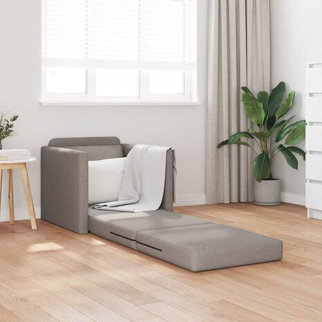 Vloerslaapbank met kussen Taupe 74 x 77 x 81 cm Stof 3
