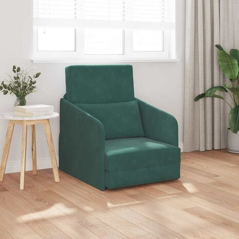 Slaapbank Donkergroen 65 x 80 x 83 cm Fluweel 1