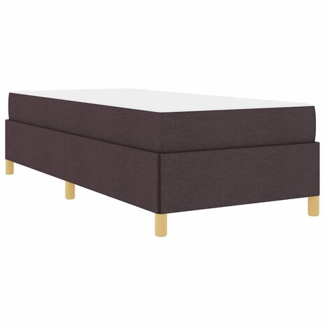 Boxspring bed met matras Wit en Donkerbruin 90 x 190 cm Stof 2