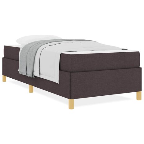 Boxspring bed met matras Wit en Donkerbruin 90 x 190 cm Stof 4