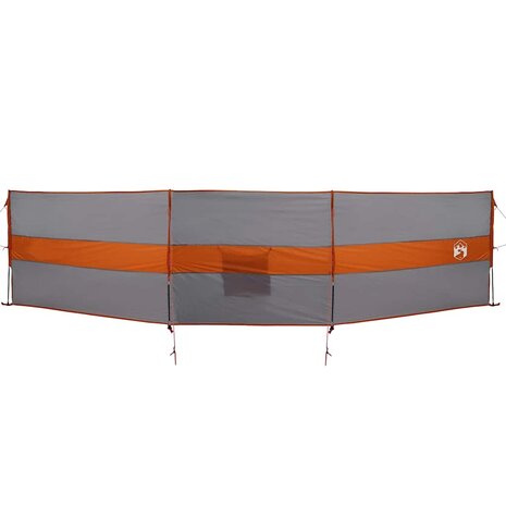 Windscherm camping waterdicht 490x123 cm grijs en oranje 4