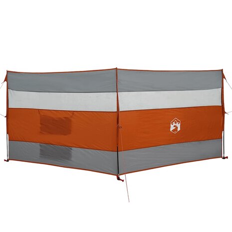 Windscherm camping waterdicht 340x130 cm grijs en oranje 4