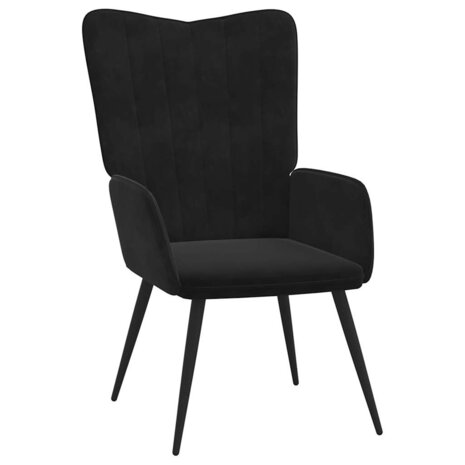 Relaxstoel fluweel zwart 2